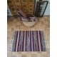 Chodnik dywanik 50x80 patchworkowy Aztec z frędzlami - mix bordo