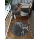 Dywan dywanik okrągły Kitty 70cm szary z efektem 3D do pokoju dziecięcego