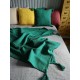 Piękna bawełniana narzuta na łóżko Olga 200x220 z chwostami - butelkowa zieleń